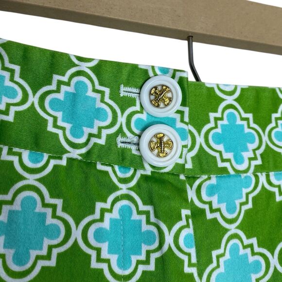 Skirtin Around Shorts Womens 8 Pink Green Bermuda Preppy Coastal Country Club - Picture 12 of 15